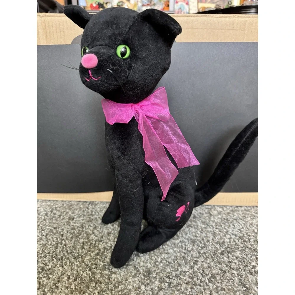 Barbie FAO Schwarz With Love Barbie Black Cat Plush Stuffed Animal 14
